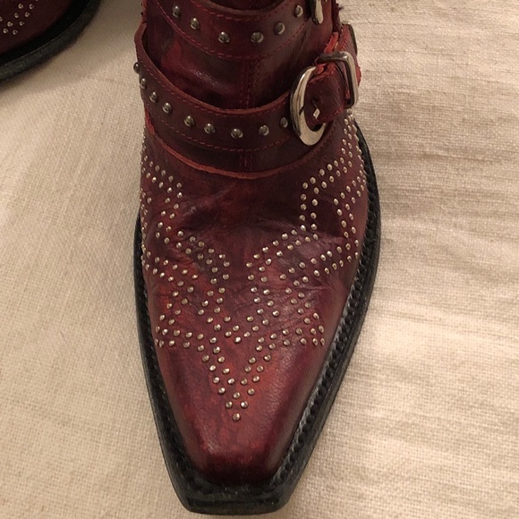 Old Gringo Red Leather Booties - Picture 3 of 7